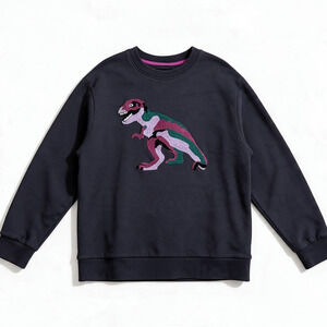 Bonobos Critter Collection Dinosaur Dark Gray Crewneck Sweatshirt Men's XXL